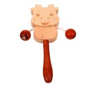 QUMIIRITY Musical En Bois Tambour Pour Bébé, Tout-petit Petit Format Léger, Anneau De Dentition Portable, Sensoriel Éducatif Pour Développement Coordination Œil-main, Présent Pour Bébé