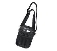 QUMIIRITY Paquet Banane Infirmière Multifonction Noir, Polyester, Poche Multi-compartiments, Paquet Bandoulière Femme pour Rangement Médical et Usage Professionnel Quotidien