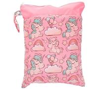 QUMIIRITY Pochette Imperméable pour Couches 30 * 40cm avec Double Fermeture Éclair, Organisateur Double Couche Étanche pour Couches Humides Et Sèches (-Licorne) 1pc