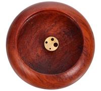 QUMIIRITY Porte-Parfum en Bois Mini Rond à 4 Trous, Brûleur de Parfum de Bol Décoratif, Plateau pour Bâtonnets de Parfum, Maison, Bureau, Yoga et Relaxation