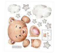 QUMIIRITY Stickers Muraux Ours Amovibles Décorations Murales pour Salon et Chambre Autocollants DIY pour Interrupteurs Étiquettes Lumineuses Résistantes et Pratiques