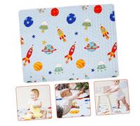 QUMIIRITY Tapis de Jeu pour Sous Chaise Haute Antidérapant Tapis de Sol Bleu Coton pour Activités Ludiques et Exploration