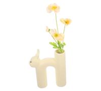 QUMIIRITY Vase Céramique Forme De Lapin Décoration Intérieure pour Fleurs Séchées Vase Unique pour Salon Bureau Ou Table à Manger Style Nordique Moderne