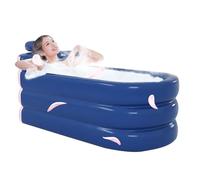Qumiuu Baignoire Gonflable, Baignoire Gonflable Adulte - Seau de bain intérieur et extérieur pliable - Baignoire gonflable autoportante avec fonction portable pour spa adulte avec appui-tête support