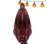 Qumiuu Costume d'Halloween pour adulte fantôme masculin,Costume d'Halloween pour adulte fantôme féminin,Cape de sorcière d'horreur respirante pour adultes - de sorcière d'horreur