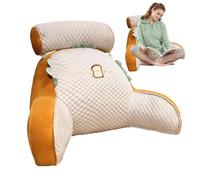 Qumiuu Coussin De Lecture, Coussin Dorsal Flex Confort, Coussin Dossier Canapé en Soie Glacée, Oreiller De Soutien Dorsal avec Bras pour Travailler sur Un Ordinateur Portable, Lire, Jouer