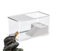 Qumiuu Habitat pour Tortues - Aquarium pour Tortues Terrestres avec Plateforme De Bain - Terrarium pour Tortue, Aquarium Reptile, Habitat Aquatique pour Bernard-l'ermite et Écrevisses