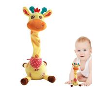 Qumiuu Jouet Girafe Parlant Dansant - Girafe parlante chantante | Girafe Musicale Amusante et Lumineuse, Chant, Enregistrement Parlant, Peluche, Cadeau d'anniversaire pour Tout-Petit
