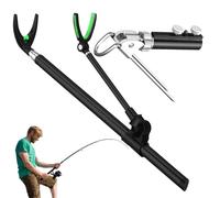 Qumiuu Porte-Canne pour Sol - Support Réglable en Acier Inoxydable pour Canne de Berge,Accessoire de Pêche pour Mer, Rivière, Lac, Quai, Bateau et Activités Extérieures en Eau Douce ou Salée
