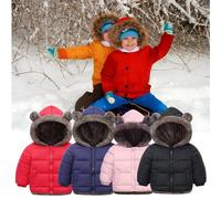 Qumiuu Sweat à capuche ours avec oreilles, Manteau d’oreille d’ours mignon, Vêtements chauds pour, sweat à capuche confortable pour, vêtements d'hiver à la mode pour garçons, hiver âgés de 1 à 4