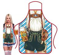 Qumiuu Tablier de Costumes Oktoberfest,Impression sur Le thème de l'Oktoberfest Tablier de l'Oktoberfest Femmes - Costume de fête Allemand résistant à l'huile Tablier Dirndl Tablier Lederhosen