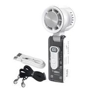 Qumiuu Ventilateur portable à main - Affichage Numérique 100 Vitesses Pliable,Ventilateur Portatif Haute Vitesse - pour l'extérieur, voyage, plage, randonnée, pêche, pique-nique, été,