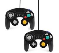 QUMOX 2X Contrôleur Classique Filaire Noir Joypad Gamepad pour GC & Wii (Fonction Lente Turbo)