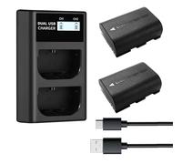 QUMOX 2X Pack Batterie de Remplacement et Ensemble de chargeurs USB, 2250mAh de LP-E6 LP-E6NH, Chargeur USB à Double Compatible pour Canon EOS R7 R5 R6 R6 II R, 5Div, 6Dii, 7Dii, 80d, 90d