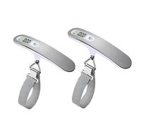 QUMOX 2X Pèse de Voyage/Pèse Bagage/Balance numérique électronique de Haute précision pour la capacité 110Lb 50KG de Bagages de Valise, accrochant résistante, Argent