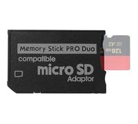 QUMOX Adaptateur Micro SD vers Memory Stick Pro Duo, Compatible PSP 1000/2000/3000, Appareil Photo Sony, Handycam - Jusqu'à 128 Go