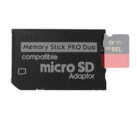 QUMOX Adaptateur Micro SD vers Memory Stick Pro Duo, Compatible PSP 1000/2000/3000, Appareil Photo Sony, Handycam - Jusqu'à 128 Go