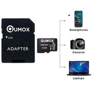 Qumox Carte Mémoire Micro sd 128 go Micro SDHC/SDXC + Adaptateur Classe 10 écriture 30MB/s lecture 80MB/s 100% Réel 128Go sans