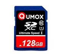 QUMOX Carte Mémoire SDXC 128 Go UHS-I Classe 10 - Jusqu’à 80 Mo/s Lecture, 40 Mo/s Écriture - Carte SD Haute Vitesse pour Appareils Photo Reflex, Vidéo, Jeux, Dashcam et Enregistrement 4K Full HD