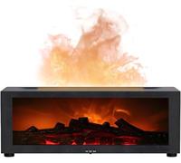 QUMOX Diffuseur d'arômes Flame Fireplace - Humidificateur ultrasonique 150 ml avec lumières LED 7 couleurs, diffuseur d'huiles essentielles, télécommande, arrêt automatique programmé, protection contr