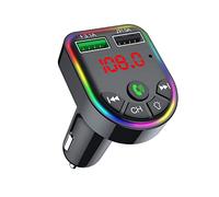 QUMOX F5 Voiture Bluetooth 5.0 Lecteur MP3 transmetteur FM récepteur Audio Mains Libres Double USB Chargeur Rapide Prise en Charge Carte TF/Disque U