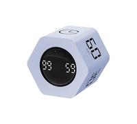 QUMOX F6 Minuteur Pomodoro Cube, Minuteur Hexagonal à Gravité avec Compte à Rebours 1/5/10/30/60 Min, Mode Chronomètre, Vibration Silencieuse et Alarme Sonore, Rechargeable pour Étude, Rose Violet