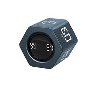 QUMOX F6 Minuteur Pomodoro Cube, Minuteur Hexagonal à Gravité avec Compte à Rebours 1/5/10/30/60 Min, Mode Chronomètre, Vibration Silencieuse et Alarme Sonore, Rechargeable pour Étude,Vert foncé