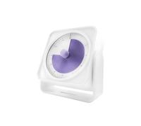 QUMOX F9 Minuteur visuel Compte à rebours analogique de 60 Minutes avec Disque de Couleur, alertes silencieuses/Faibles/Fortes, Rechargeable par USB-C, Support magnétique pour Bureau,Blanc(Violet)