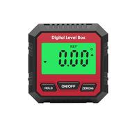 QUMOX Jauge d'angle numérique Rapporteur magnétique Inclinomètre Niveau Détecteur d'angle Cube d'angle Boîte de Niveau avec Base magnétique et rétroéclairage (Rouge)