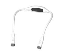 QUMOX Lampe de lecture rechargeable pour le cou, lampe de lecture LED, 3 modes de couleur et intensité lumineuse réglable, lampe mains libres flexible idéale pour le tricot, le bricolage, blanc