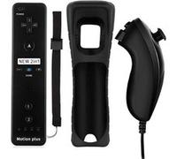 QUMOX Manette de Wii avec Manette Nunchuck,Contrôleur Wii Télécommande pour Wii WII U Remote Motion Plus Intégré avec Étui en Silicone Dragonne G