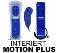 Qumox manette wii motion plus compatible + nunchuck bleu foncé pour wii u wii mini