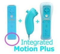 Manette Qumox manette wii motion plus compatible + nunchuck bleu pour wii u wii mini