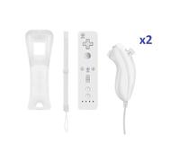 QUMOX Manette Wiimote+Nunchuck+Housse Pour Wii blanc X2 - Manettes compatible