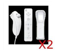 QUMOX Manette Wiimote+Nunchuck+Housse Pour Wii blanc X2 - Manettes compatible-DBT