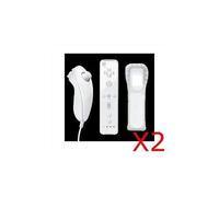QUMOX Manette Wiimote+Nunchuck+Housse Pour Wii blanc X2 - Manettes compatible-DBT