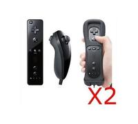 Qumox Manette Wiimote+Nunchuck+Housse Pour Wii Noir X2 - Manettes Compatible