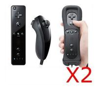 QUMOX Manette Wiimote+Nunchuck+Housse Pour Wii noir X2 - manettes compatible