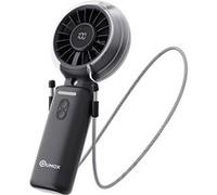 QUMOX Mini Ventilateur Brumisateur Portable, Rechargeable USB Pliable avec Affichage Numérique de Batterie 3 Vitesses, Ventilateur de Poche et de Bureau pour Voyage, Bureau, Été,noir Noir