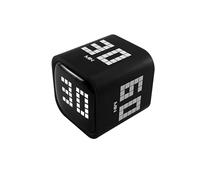 QUMOX Minuteur numérique, Rechargeable, avec capteur de gravité et Mode Manuel, Compte à rebours de 5/10/30/60 Minutes, USB-C, écran LED, alertes sonores et vibratoires pour Les études, Travail Noir