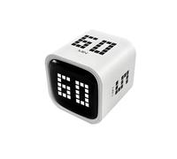 QUMOX Minuteur numérique, Rechargeable, Z1 Blanc | Retournez simplement le cube pour démarrer un compte à rebours de 5, 10, 30 ou 60 minutes.