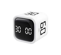 Qumox Minuteur Pomodoro Cube - Minuteur de Productivité avec Comptes à Rebours 5/10/30/60 Min, Alerte Sonore et Vibration Réglable, Chronomètre Intelligent pour Bureau, Études, Tâches, TDAH