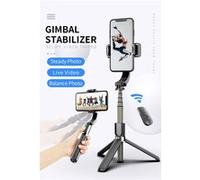 Trépied photo et vidéo Qumox Perche Selfie Trépied Bluetooth avec Stabilisateur, Gimbal Stabilisateur 1 Axe Anti-tremblement, Mini Selfie Stick Extensible pour iPhone Samsung et