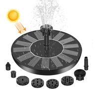 Qumox Pompe solaire pour bain d'oiseaux, fontaine solaire améliorée de 1,4 W avec 6 buses, pompe à eau flottante pour bain d'oiseaux, jardin, étang, piscine, extérieur