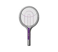 QUMOX Raquette Anti-Mouches électrique à tête rotative - Rechargeable - Anti-Insectes d'intérieur - Anti-moustiques - Tue-Mouches, Noire