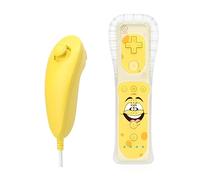 QUMOX Télécommande Wii et Nunchuck Jaunes compatibles avec la Console pour Wii/Wii U (Motion Plus Non Incluse)