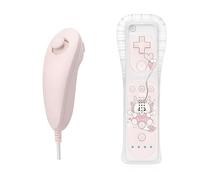 QUMOX Télécommande Wii et Nunchuck rose compatibles avec la console Wii/Wii U (Motion Plus non incluse)