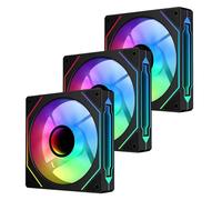 QUMOX Ventilateur 120 mm à miroir infini, avec contrôle PWM et effet ARGB, roulement hydraulique pour un fonctionnement silencieux (lot de 3). Ventilateur d'admission d'air, et non d'extraction.