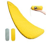 Qunature Matelas de Camping Gonflable 5,1 Valeur R - 4 Saisons Ultraléger 490 g, 8 cm d’Épaisseur, Isolant -20 °C, Tapis de Couchage Compact et Durable pour Randonnée, Trekking, Bivouac Jaune L