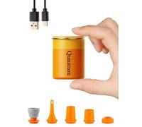 Qunature Mini Pompe à Air Électrique 400 L/Min, 5 kPa avec Batterie 1500 mAh, Rechargeable Magnétique 2-en-1 pour Gonflage & Dégonflage, Matelas Gonflable, Camping, Piscine, Sports Extérieurs,Orange